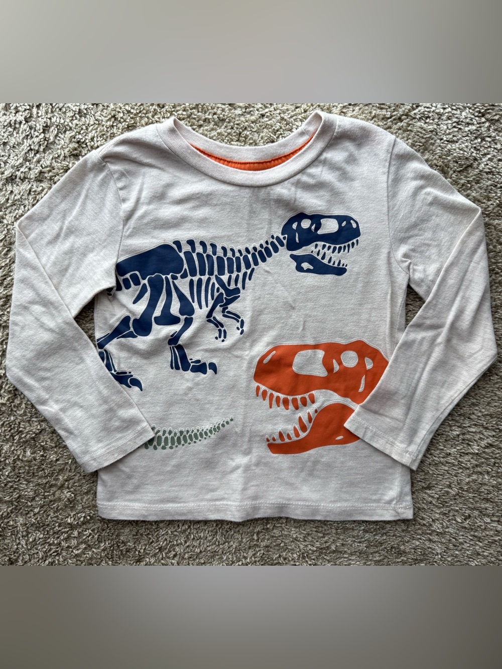 Falls Creek Toddler Boys Dinosaur Skeleton Graphic Long Sleeve T-Shirt Size 3T